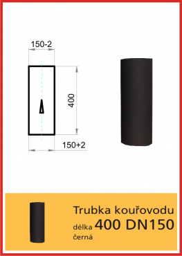 Kouřovod průměr  D150 THORMA Filakovo Roura kouřová Thorma  150/400 černá