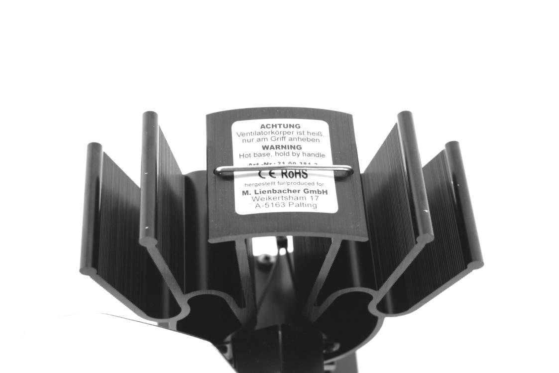 Ventilátor pro distribuci tepla Lienbacher - Krbový ventilátor peltierovým článkem, niklové odlitky chladičů