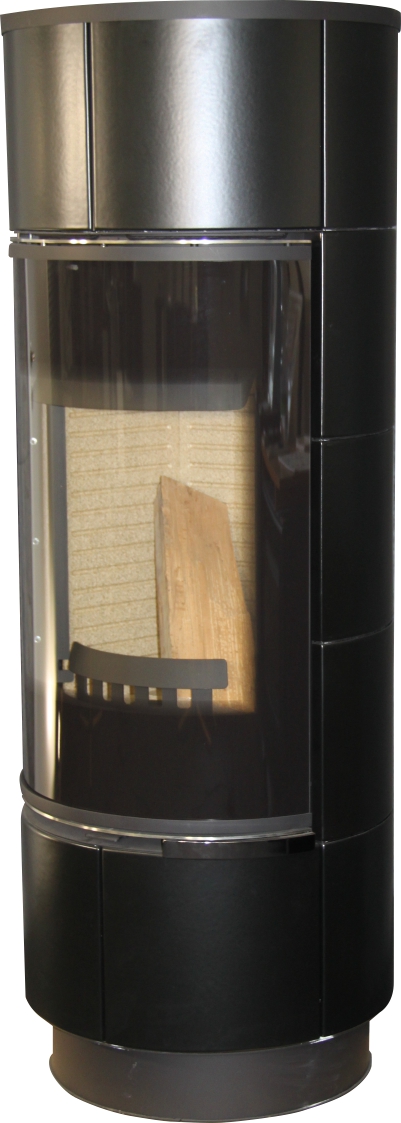 Sloupová krbová kamna THORMA Filakovo - Exkluziv Line - Krbová kamna ATIKA PLUS keramika černá-matná s akumulací, černý lak