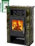 THORMA Filakovo Krbová kamna Thorma kachlová Borgholm TOP Keramik olivově zelená