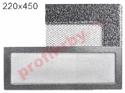 Kratki Krbová mřížka lakovaná, rozměr černo-stříbrná, rozměr  220x450 mm