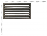 Termopen Litinový rošt pro kamna a krby rošt obdélníkový-plochý R5x9 rozměry 132x236 mm tloušťka 15 mm