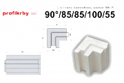   Kamnářská šamotová tvarovka Lisovaný šamot SIII-K - 90°/85/85/100/55 (pero-drážka)