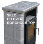 Náhradní díl pro krbová kamna Krbové sklo pro krbová kamna  LOHOLM - DOMINO - SWEGHOLM - sklo 320x320x4