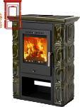 THORMA Filakovo Krbová kamna Thorma kachlová Borgholm Keramik olivově zelená, kachlová krbová kamna