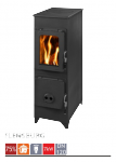 THORMA Filakovo Kamna pro kouřovod 120, 7kW Flensburg černý - kamna pro kouřovod 120 mm,  šamotová vyzdívka vyzdívka v kombinaci s vermikulitem, varná plotýnka