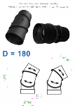 STS Prachatice Kouřovod 180 Koleno regulovatelné - průměr 180 mm  tl.2 - čistící otvor - (0-90°) - 3 segmenty