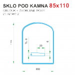 Podložka - sklo pod kamna tloušťka 8 mm 85x110