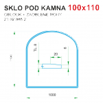 Podložka - sklo pod kamna tloušťka 8 mm 100x110 oblouk