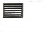 Termopen Litinový rošt pro kamna a krby rošt obdélníkový-plochý R5x7 rozměry 132x184 mm tloušťka 15 mm