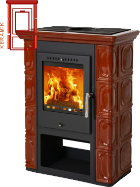 Krbová kamna Thorma kachlová THORMA Filakovo Borgholm Keramik kaštanová keramika, kachlová krbová kamna