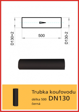 Kouřovod průměr  D130 THORMA Filakovo Thorma - Roura kouřová pro sporáky 130/500 černá