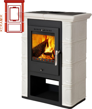 Krbová kamna Thorma kachlová THORMA Filakovo Borgholm Keramik slonová kost, kachlová krbová kamna