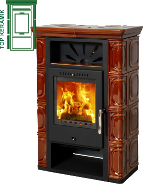 Krbová kamna Thorma kachlová THORMA Filakovo Borgholm TOP Keramik tmavá hnědá