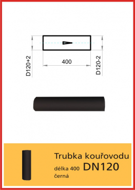 Kouřovod průměr D120 THORMA Filakovo Roura kouřová 120/400 černá