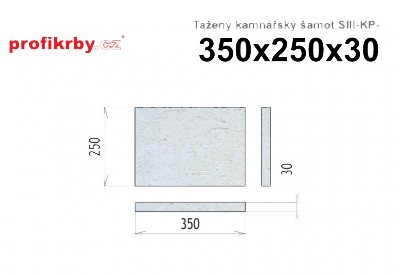 Kamnářská šamotová deska tloušťka 30 mm profikrby Tažený šamot SIII-KP - 350x250x30