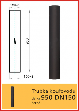 Kouřovod průměr  D150 THORMA Filakovo Roura Thorma kouřová 150/950 černá