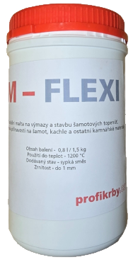 Šamotová výmazová malta PD - Refractories M-flexi - 1,5 kg šamotová malta s výbornou přilnavostí pro šamotové vyzdívky kamen a sporáků