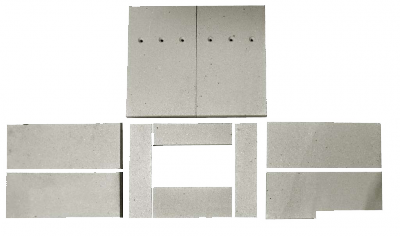 Šamotová vyzdívka Thorma Borgholm servis THORMA Filakovo - Profikrby s.r.o. Blansko sada šamotových cihel s otvory pro přívod vzduchu, a výřezem pro kličku