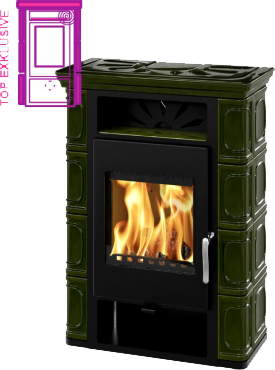 Krbová kamna Thorma Exclusive THORMA Filakovo Borgholm TOP Exclusive olivově zelená