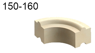 Akumulační obkladový prstenec šamotový profikrby AKUMOL-Š-DN170 pro kouřovody 150 až 160, segment 2,7 kg (kruh 10,8 kg)