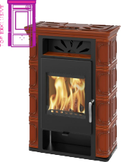 Krbová kamna Thorma Exclusive THORMA Filakovo Borgholm TOP Keramik tmavá hnědá