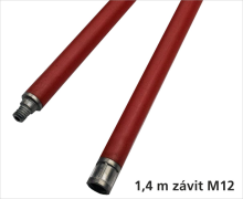Kominický nástavec. Čistící polyamidová tyč Profikrby délka 1,4m, závit M 12 - kovové konce (slitina zinku) - spojují se pro prodloužení délky