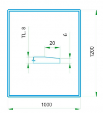 Podložka - sklo pod kamna tloušťka 8 mm Lienbacher 100x120 oblouk