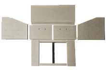 Náhradní vyzdívka pro krbová kamna BILBAO servis THORMA Filakovo - Profikrby s.r.o. Blansko BILBAO, LANDSCAPE- sada šamotů pro krbová kamna - náhradní díly Thorma