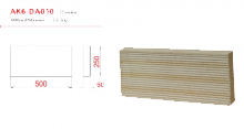 Akumulační kamnářský omítací šamot- AKUMOL60 tloušťka 60 profikrby Deska akumulační rovná drážkovaná 250x500x60 - AKUMOL60-DA010 - síla 60 mm